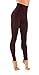 Pro Fit Women's High Waist Cotton Yoga Pants Workout Leggings (L / X-L, Burgundy-lhw010)