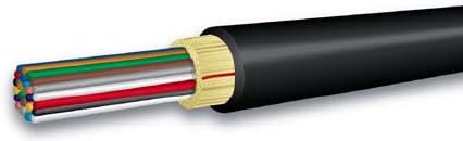 DX006DWLS9KR - OCC 6-Fiber Riser Indoor/Outdoor Distribution Cable, 62.5 um, Black Jacket, 15 ft. increments