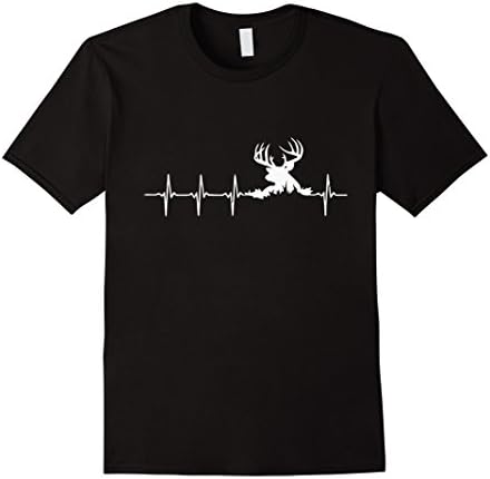 Men's Deer Hunting Heartbeat T-shirt XL Black