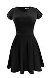 Heloise Women's A-Line Round Neck Short Sleeve Pleated Little Cocktail Party Dress