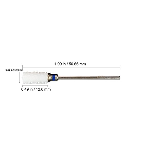 Pana Professional - Flat Top Small Barrel White Ceramic Bit 3/32" Shank Size - Nail Drill Bit for Dremel Machine