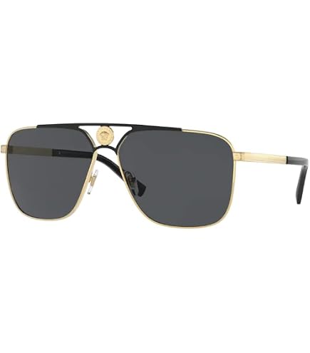 Versace VE2266 100287 64MM Gold/Dark Grey Square Sunglasses  display picture 1