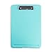 Clipboard with Storage Slim Folding for Nursing, Teachers, Coaches & Office, Plastic Heavy Duty with Pen Holder (9.5” x 13.5”) (Turquoise)