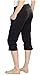 Kirkland Signature Womens Active Ruched Capri Pant (Black, M)