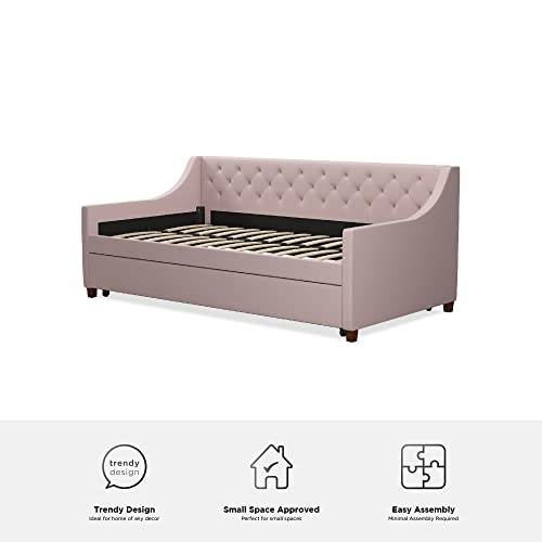 Novogratz Her Majesty Upholstered Daybed with Trundle, Twin Size Frame