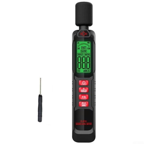 Compact Portable Decibel Meter with User Interface Designed for Sound Level Monitoring in Work and Residential Environments