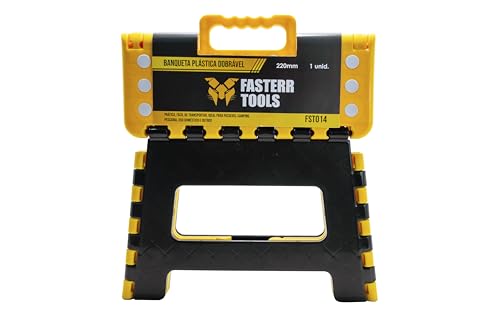 Banqueta Plástica Dobrável Reforçada 150kg Fasterr 22cm, Banco Degrau Antiderrapante, Ideal para Casa e Camping