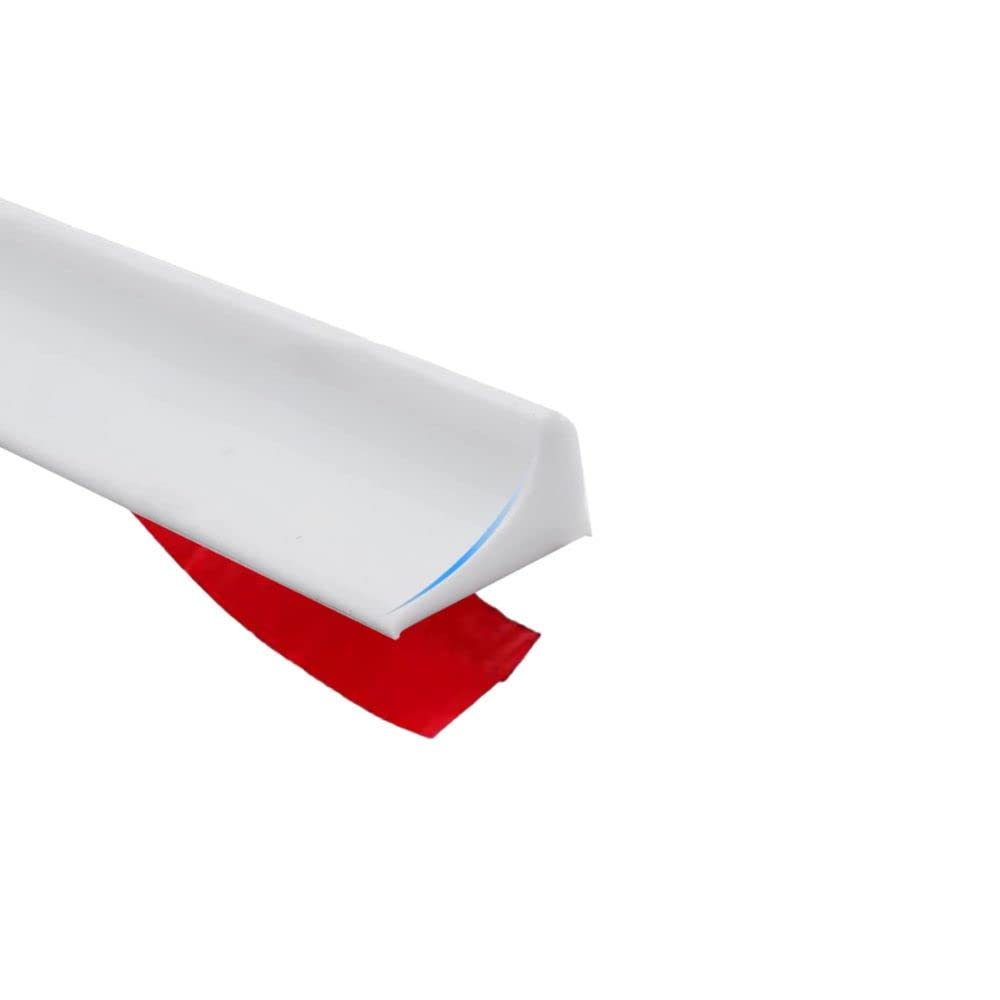 4M Silicone Shower Seal Strip,Bath Edging Sealing,Floor Threshold Water Barrier for Wet Room,Bathroom Tile Edge Caulk Beading Trim for Bathtub,Countertop,Kitchen,White(20mmx12mm)