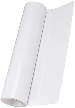 LANIAKEA White Iron on Heat Transfer Vinyl Sheet, 12” x 12' Adhesive Vinyl Paper Roll, for T-Shirts and Other Fabric Surface to Print Letters, Pattern and Other DIY