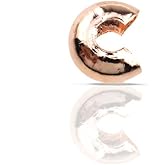 Hao Pro Crimp Bead Knot Covers 5mm Outer Dia Half Round Open Form a Ball Easy to Position Two Sides Keep Flush Close Neatly Evenly Stop Wire Wear No Irritate for Jewelry Craft Rose Gold 100pcs