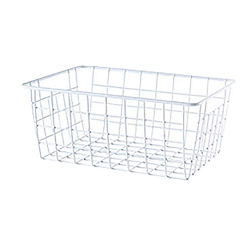 Iron Storage Basket Drawer Organizer Bath/Kitchen/Laundry Rooms Storage Basket Desktop Storage (White) - Thumbnail 6