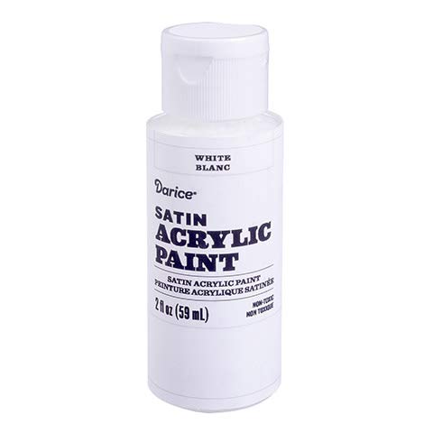 Darice 30062593 Satin White, 2 Ounces Acrylic Paint,