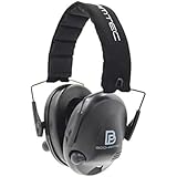 Bochamtec Praia Electronic Shooting Earmuff, Hearing Protection Noise Auto Compress &amp; Reduction Sound Amplification, Ideal for Shooting and Hunting (Black)