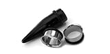 1/2 Gauge Ear Stretching Kit - (13mm) 1 Pair of Steel Plugs & 1 Black Acrylic Taper (3 Pieces)