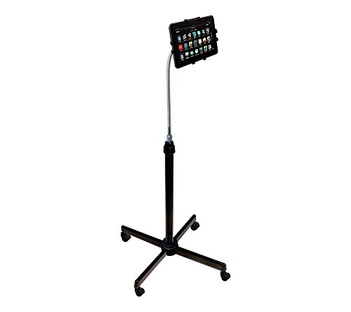CTA-Digital-iPad-Height-Adjustable-Gooseneck-Stand-With-Casters