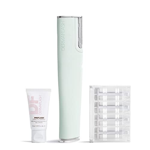 DERMAFLASH LUXE+ Sonic Dermaplaning Tool for Face Peach Fuzz Removal, Anti-Aging & Exfoliation, Seafoam
