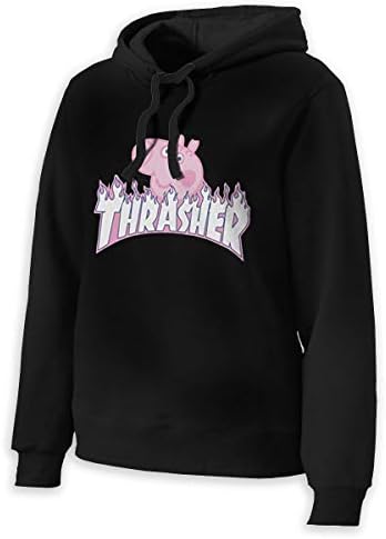 XuNikoleMorris Thrasher Peppa Pig Sweatshirt Hoodie Black