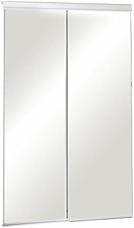 Pinecroft 48 in. x 80-1/2 in. Sliding Mirror Bevelled White Frame