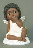 African American Figurine Speak No Evil Cherub