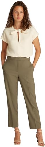 Damen Stoffhose Core Slim Straight Fit, Braun (Tundra Brown), 40