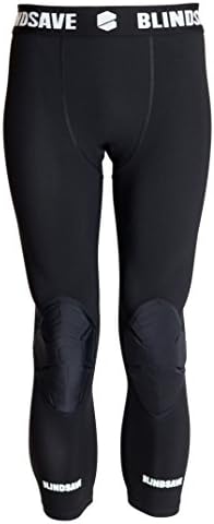 BLINDSAVE 3/4 Tights with Knee Padding for Basketball, Soccer, Football, Baseball