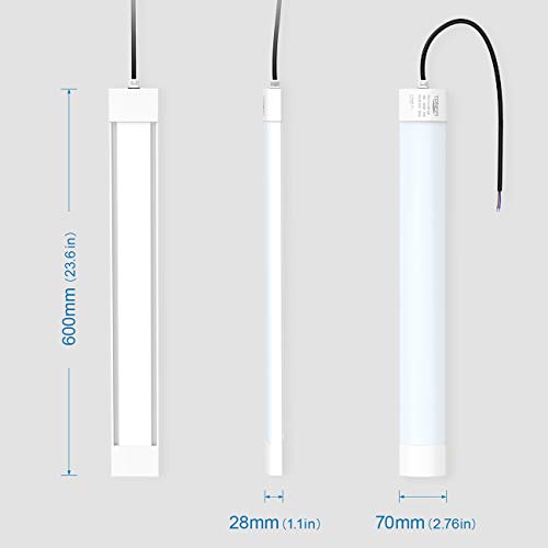 TONFFI LED Feuchtraumleuchte Deckenleuchte 60cm 18W für Garage Keller Bad Werkstatt Feuchtraum Warenhaus, LED… – Bild 7