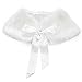 TiaoBug Girls Princess Faux Fur Bolero Shoulder Cape Bridesmaid Shawl Stole Shrug (White)