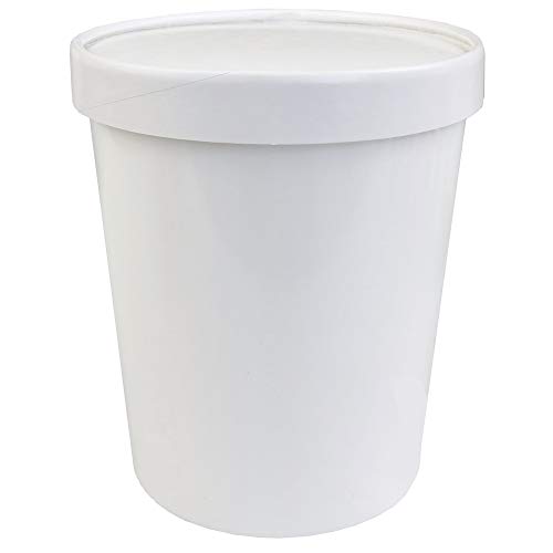 32 oz Freezer Containers And Lids - With Non-vented Lids to Prevent Freezer Burn - Premium Heavy Duty Quart Ice Cream Containers Frozen Dessert Supplies - 25 Count