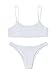 SOLY HUX Women's Two Piece Shirred Bikini Set White S
