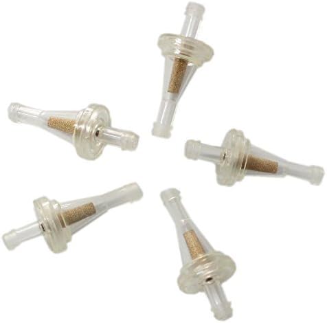 New Pack of 5pcs 1/4 Clear Inline Gas Fuel Filter for Golf Cart Kawasaki John Deere EZGO Replace Briggs &amp; Stratton # S 694485 Model: 978