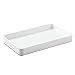 mDesign Steel Guest Towel Holder Tray for Bathroom - White