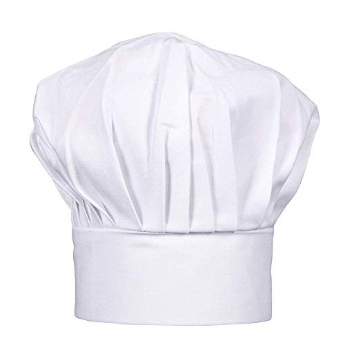 Ufaucet Adjustable Elastic Baker Professional Kitchen Cooking Uniforms White Chef Hat, 1 Pack Chef Hats for Adults
