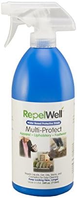 Repel Well Multi-Protect (24oz) Stain & Water Repellent Spray – Non-Toxic, Eco-Friendly, Family and Pet-Safe Formula Sprays on Clear to Protect Furniture, Shoes, Clothing & More