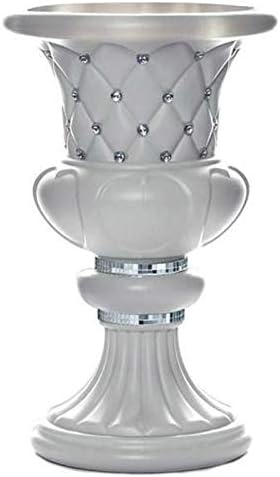 BalsaCircle 2 pcs 17" Tall White Vases with Crystal Beads for Wedding Party Flowers Centerpieces Home Decorations Cheap Supplies
