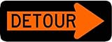 Street & Traffic Sign Wall Decals - Detour Right Arrow Sign - 12 inch Removable Graphic