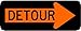 Street & Traffic Sign Wall Decals - Detour Right Arrow Sign - 12 inch Removable Graphic