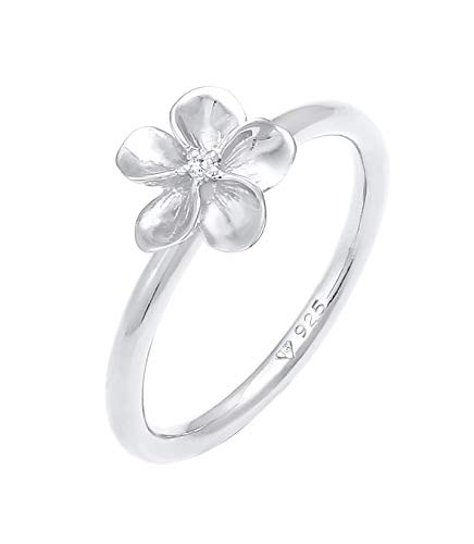 Nenalina Ring Silber 925 Damen Silberring Damenring mit Frangipani Blüte und Zirkonia