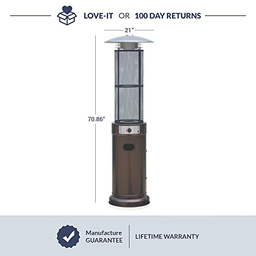 BELLEZE Outdoor Propane Patio Heater 34,000BTU, Standing Porch Stove