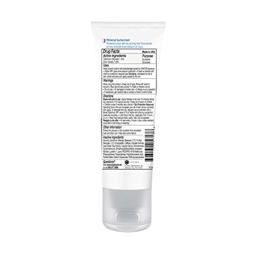 BLUE LIZARD SENSITIVE FACE MINERAL SUNSCREEN WITH ZINC OXIDE AND HYDRATING HYALURONIC ACID, SPF 30+, WATER RESISTANT, UVA/UVB PROTECTION WITH SMART CAP TECHNOLOGY – FRAGRANCE FREE, 1.7 OZ.