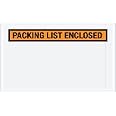 Packing List Enclosed Pouches, Invoice Label Envelopes, Clear Orange, 5 1/2 x 10 inch, Self Adhesive, 1000 Pack