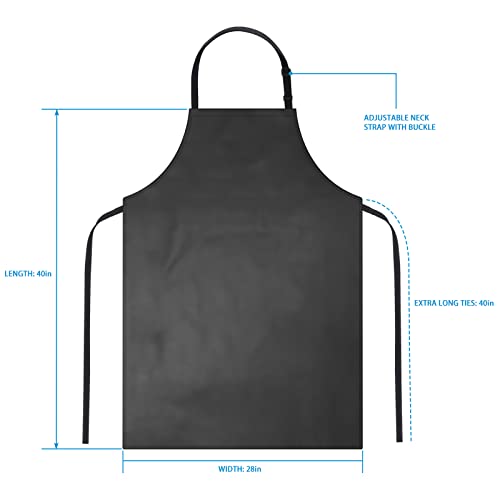 Gotega Waterproof Rubber Vinyl Apron Adjustable Dishwasher Apron - Apron for Women Men Heavy Duty Work Apron