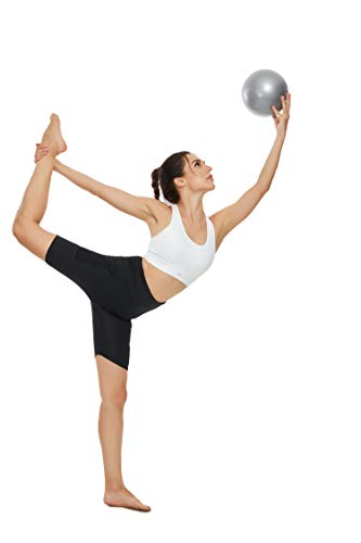 Brandless Yoga Shorts with Pockets for Women High Waisted Tummy Control Biker Running Workout Athletic Short Legging 7 Inches(M,Black)