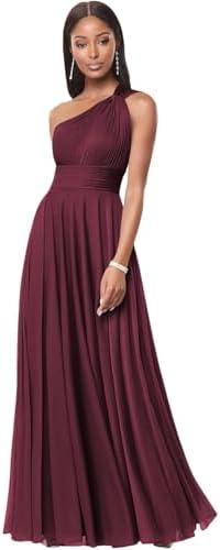 one shoulder bridesmaid dresses amazon Amazon.com: One Shoulder Chiffon Bridesmaid Dresses for Wedding Long Formal Evening Party Maxi Gowns with Slit Size 2 Baby Blue : Clothing, Shoes & Jewelry