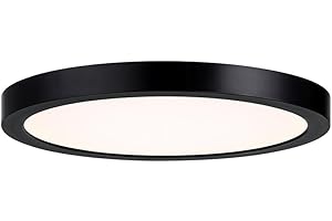 Savoy House 6-3333-10-BK Lighting Assets T24 Compliant Outdoor Low Profile Flush Mount, Integrated LED 1-Light 20 Watt, 1" H x 10" W, Black