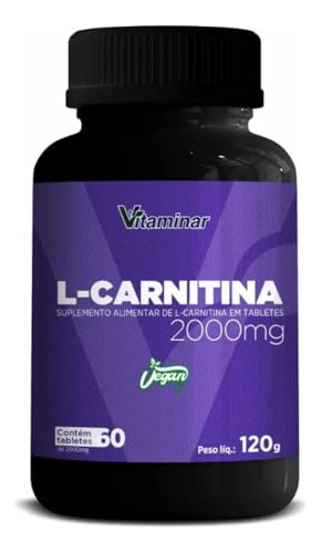 Vitaminar L-Carnitina 2000mg Vegano 120g 60 Tabletes Suplemento Nutricional