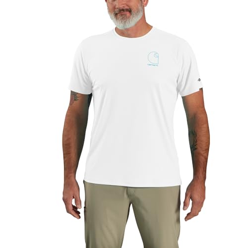 Carhartt Men’s Big & Tall Force Sun Defender Lightweight Short-Sleeve Logo Graphic T-Shirt, White