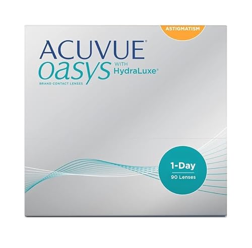 ACUVUE OASYS 1-Day per astigmatismo; Lenti a contatto giornaliere; visione chiara e stabile per tutto il giorno,comfort elevato;+0.00 diottrie; Cilindro -0.75 ; Asse 20 ; BC 8.5; DIA 14.30; 90 lenti