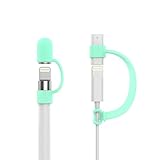 MoKo Pencil Cap Holder Compatible with Apple Pencil, Charging to USB Cable + Apple Pencil Cap, Fit New iPad 10.2 2019 / iPad Air 3 / iPad Mini 5（Only for Apple Pencil 1st) - GREEN (Glow in Dark)