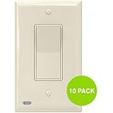 10 Pack SnapPower SwitchLight - Light Switch Cover Plate With Built-In LED Night Light - Add Ambience Lighting To Your Home In Seconds - (Rocker, Light Almond)