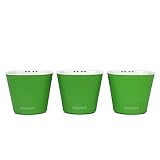 Window Garden - Aquaphoric Self Watering Mini Planter Pots (3 Pack) - Grow On Indoor Sill. Perfect for Potting Small House Plants, Herbs, African Violets, Succulents, or Start Seedlings. (Green Matte)